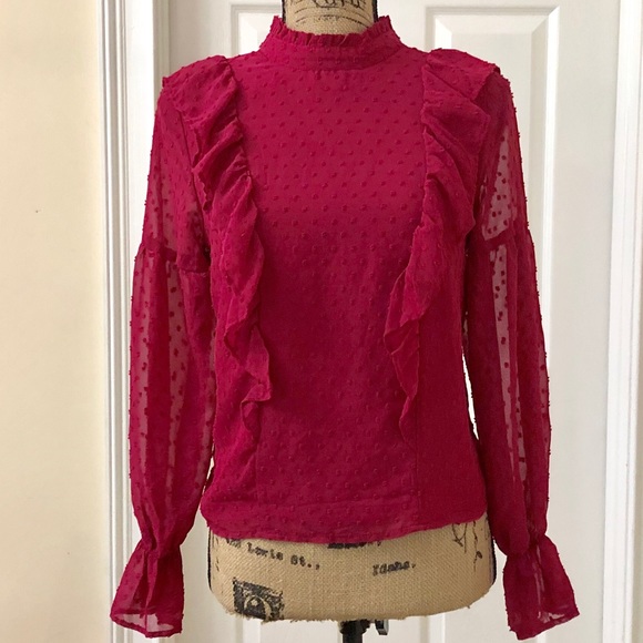 bleuh ciel Tops - NWT Bleuh ciel sheer ruffle blouse